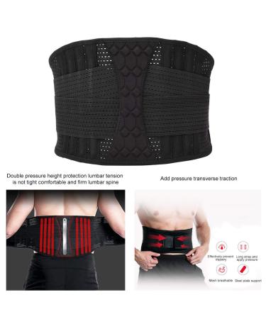 High Air Permeability Lumbar Support Belt | Breathable Waist Brace for Men & Women - Stabilizing Back Pad (LXL Black - Buy Online on GoSupps.com