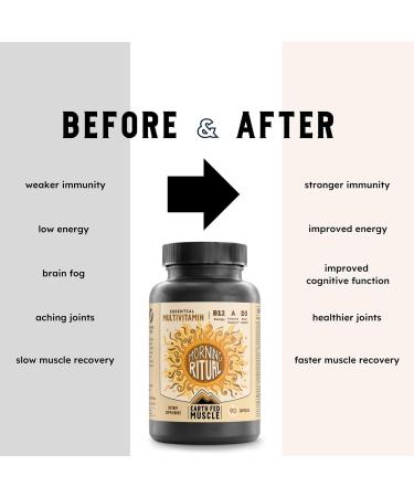 Earth Fed Muscle Morning Ritual Multivitamin for Women Supports General Health & Wellness - Multivitamin with Iron for Immune & Heart Support Daily Vitamin for Women - 30 Day Supply 60 Capsules - Buy Online on GoSupps.com