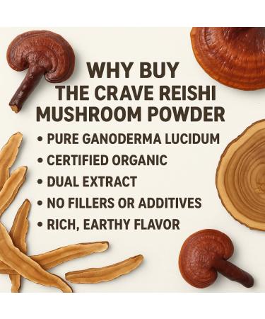 BUY THE CRAVE Freeze-Dried Reishi Mushroom 100:1 Extract Capsules 500 mg 240 Count (240 Servings) Immune Support Antioxidant-Rich Non-GMO Gluten-Free Dietary Supplement - Buy Online on GoSupps.com