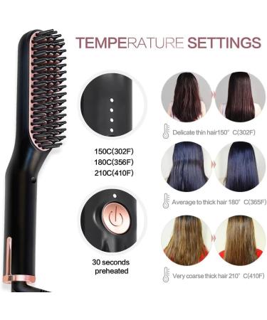 Professional Beard Straightener for Men 3-in-1 Beard Straightening Beard Comb for Home & Travel Hair Straightener Brush for Men & Women - Buy Online on GoSupps.com