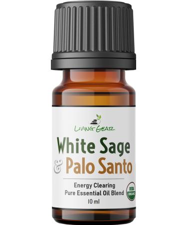 White Sage & Palo Santo Purification Essential Oil - Clears Negative Energy - for Diffusers, Meditation, Yoga & All Spiritual Purposes - A Smoke-Free Alternative to Burning Sage -10ml