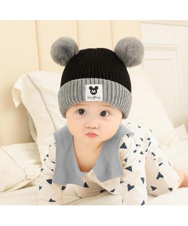 Clysburtuony Handmade Knitted Crochet Newborn Hat - Big Bow Headwrap for Babies (0-3 Months) - Black - Buy Online on GoSupps.com