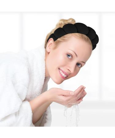 YUXIANLB Spa Headbands for Women Set of 2 Sponge Headband for Washing Face or Facial Skincare Headband Makeup Headbands for Women Terry Towel Cloth Fabric Puffy Shower Hair Accessory(Pink Black) Pink & Black 2 - Buy Online on GoSupps.com