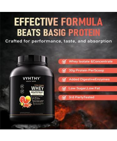 VYHTHY Grapefruit Flavored Whey Protein Powder 24g Protein per Serving Fast-Absorbing Concentrated whey Protein Low Sugar Gluten-Free Natural Flavor 2 lbs/32 oz. - Buy Online on GoSupps.com