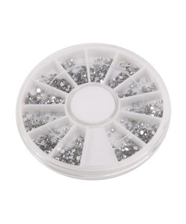 Silver rhinestones boxes Crystal nail manicure Nail Art 1.5 MM wheel