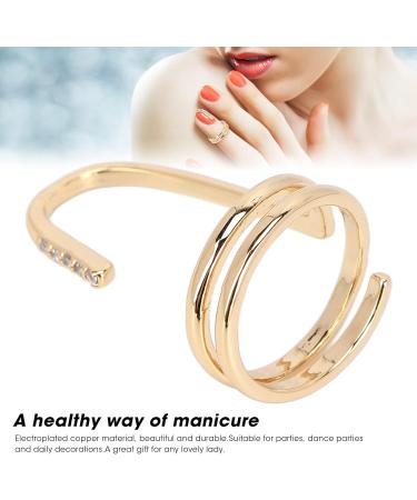 TYCIONG Decorative Nail Ring Fashion Fingertip Jewelry Nail Art Ring Ladies Wearing Nail Accessories (3050 gold) - Buy Online on GoSupps.com