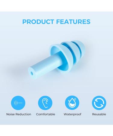 Rowotup Reusable Silicone Ear Plugs - Ultra Soft & Waterproof - 28dB NRR - 5 Pairs - Buy Online on GoSupps.com