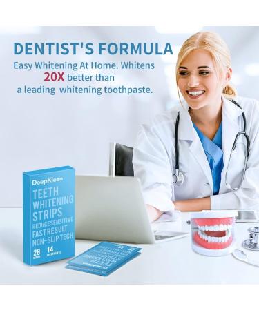 DeepKlean White Teeth Whitening Strips - Enamel Safe, Express 3-Day Results, 28 Strips for Sensitive Teeth, Peppermint Flavor - Buy Online on GoSupps.com
