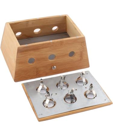 Ruilogod Bamboo Moxa Healing Therapy Box - Six Holes Moxibustion Wood Color for Natural Wellness - Buy Online on GoSupps.com