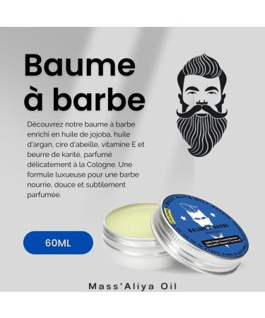 Mass Aliya Oil Men's Beard Balm - 100% pure and natural - Leave-in treatment with shea argan jojoba coconut and vitamin E. Softens styles and moisturizes the beard and mustache. 60 ml (Cologne) - Buy Online on GoSupps.com