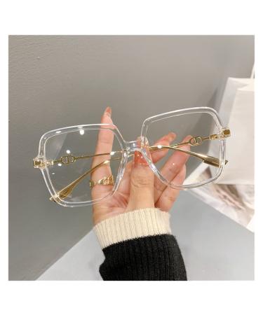 Siqiwl reading glasses fashion oversized glasses anti-blue light block retro square frame glasses glasses for computer (color: 0+ size: 1-1)