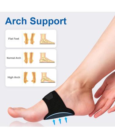 Upgraded Arch Support Brace | Adjustable Plantar Fasciitis Inserts with Honeycomb Padding | Pain Relief for High Arch & Flat Feet | Unisex (1 Pair) - Black - Buy Online on GoSupps.com