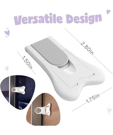 Olrwslg 4-Piece Sliding Door Lock Set - Child Safety Lock for Windows & Edges with 3M Adhesive - Durable White Plastic - Buy Online on GoSupps.com