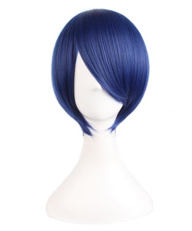 MapofBeauty 12 Inches/30 cm Short Straight Cosplay Costume Wig Party Wig (Mixed Blue) - Buy Online on GoSupps.com