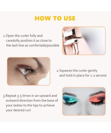 Stainless Steel Eyelash Curler with Built-in Comb Pain-Free All Eye Shapes 5 Silicone Pads (Pink) | Shop Now - Buy Online on GoSupps.com