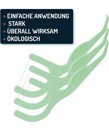 Buy Dental Floss with Vegetable Plastic Handle - 30 Pieces for Effective Cleaning & Dental Care | Integrated Toothpick | Eco-Friendly - Buy Online on GoSupps.com