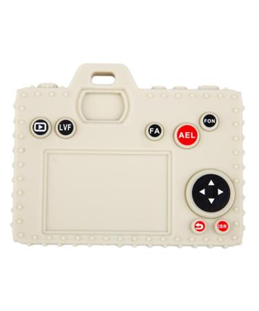 Shenrongtong silicone bite toys |Silicone bite toys in camera form-soft silicone biting toy set for toddlers for boys and girls from 3 months beige