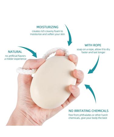Natural Men Bar Soap Set - 4pcs Soap On a Rope for Face, Body & Hair - 7 Ounce each - foreverLily white - Buy Online on GoSupps.com