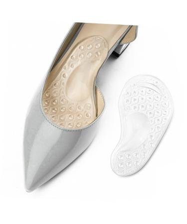 Beaupretty 2 Pairs Front Insoles High Heel Insoles Metatarsal Pads for Women Insoles for Heels Insoles for High Heels Silicone Half Insoles Footpads for High Heels Half Shoe Pads Care Mole Transparent Color 13X6.5cm