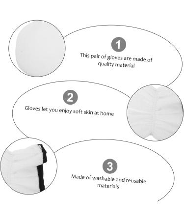 Housoutil 1 Pair Wax Essential Oil Gloves Moisturizing Hand Gloves Hand Care Skin Care Gloves Heat Preservation Mitten Thickened Gloves Take a Bath Polyester Hand Mask Work White - Buy Online on GoSupps.com