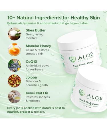 Aloe Infusion Aloe Vera Face & Body Cream Natural Moisturizer for Dry Sensitive & Irritated Skin Hydrating Non-Greasy Lotion with Shea Butter & Manuka Honey After-Sun Care & Eczema Cream 9 Ounce (Pack of 1) - Buy Online on GoSupps.com