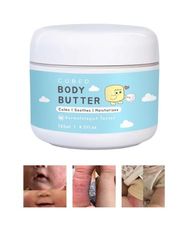 Cubed Eczema Body Butter for Kids- Non irritating formula with honey and oatmeal anti-itchness cream moisturize dry irridated skin reduce dark spots. Healing Ontiments for Eczema dermatitis psoriasis & rosacea