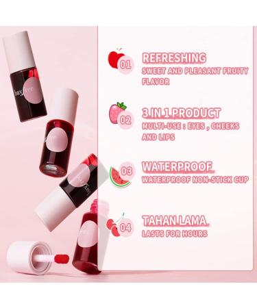 Long-Lasting 4 Colors Lip Tint Stain Set | Waterproof Velvet Lipstick Set | Natural Matte Lip Color Makeup - #1 Set - Buy Online on GoSupps.com