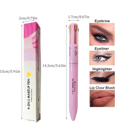 4 in 1 Makeup Pen Multifunctional Makeup Pencil from Eyeliner Lip Liner Brow Pencil And Highlighter Easy-to-Apply & Compact Makeup Accessories Style 2 - Buy Online on GoSupps.com
