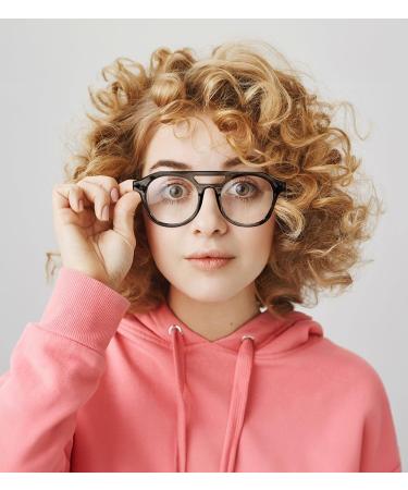 FEISEDY 70s Aviator Blue Light Blocking Glasses - Anti Glare Pilot Frame for Men & Women | Grey Leopard 50mm - Buy Online on GoSupps.com