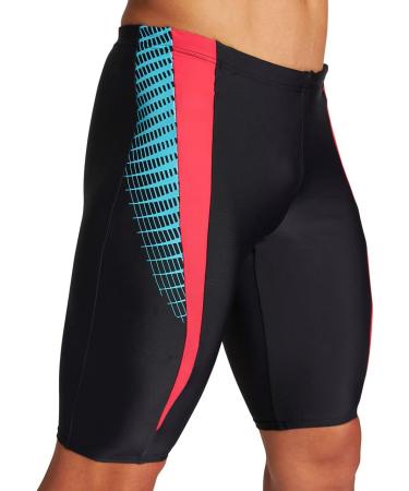 ARENA Men's M Threefold Jammer Swim Trunks - 7 Black/Black/Anguria | International Shipping Available - Buy Online on GoSupps.com