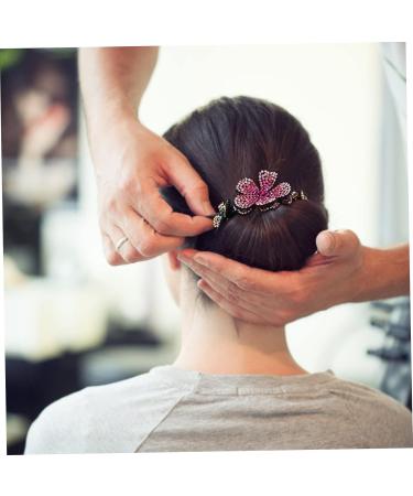 FRCOLOR Glitter Hair Accessories Ball Head Twist Clamp Miss Bracket The Flowers Leather Rhinestone Hair Clip - Buy Online on GoSupps.com