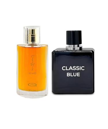 Choco Musk&Classic Blue Men s Cologne-Rich Chocolate & Musk Eau De Toilette Long-Lasting Scent Perfume for Men Elegant Bottle 3.4 Fl Oz Fragrance for Refined Occasions Choco Musk&Classic Blue 2.53 Fl Oz (Pack of 2)