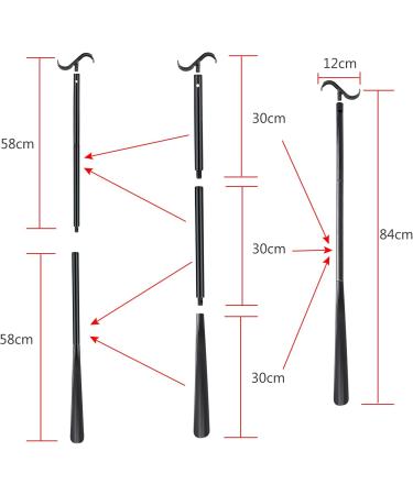Long Dressing Stick with Shoe Horn & Sock Removal Tool - Adjustable Extended Aid for Shoes, Socks, Shirts, Pants - Buy Online on GoSupps.com