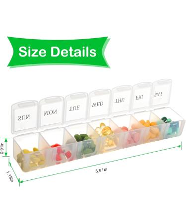 Extra Large Weekly Pill Organizer - BPA Free Daily Pill Case for Vitamins Fish Oils & Supplements - Transparent Pill Box for International Shipping - Buy Online on GoSupps.com