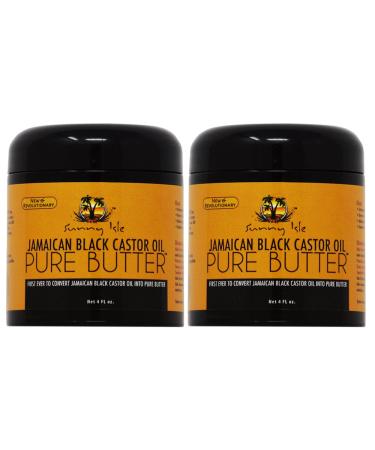 Sunny Isle Jamaican Black Castor Oil Pure Butter Original 4oz (Pack of 2)