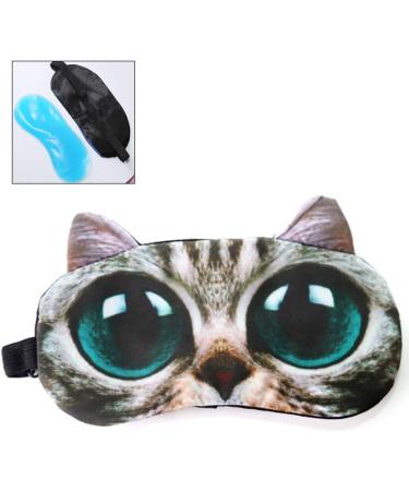 Big Eyes Cat Ice Eye Mask - Cooling Eye Mask for Sleeping, Relaxation, Dry Eyes, Styes, Sinus Pain, Headache Relief - Buy Online on GoSupps.com