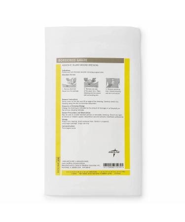 Medline Sterile Bordered Gauze 3x6 w/ 1.5x4 Pad (Pack of 15) - Sterile Bordered Gauze for Wound Care - Buy Online on GoSupps.com