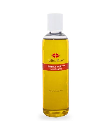 Bliss Kiss | Fragrance Free | Simply Pure Hydrating Oil - 4 oz Bottle w/Vitamin E & Jojoba Nails Cuticles Skin and Hair - Best Value