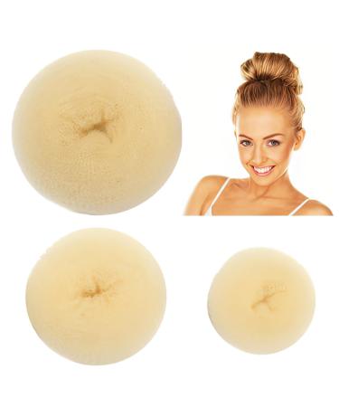 Styla Hair 3 Piece Donut Hair Bun Maker (1 Small 1 Medium 1 Large) Blonde