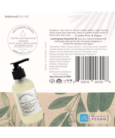 Lemongrass Dream Foaming Facial Cleanser | Natural Anti-Oxidant Sulfate-Free | Detoxifies Cleans Pores Vegan & Cruelty-Free - Buy Online on GoSupps.com