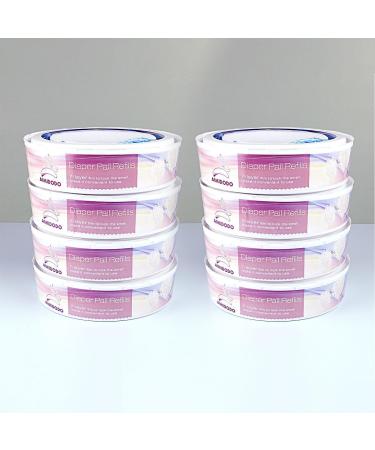 8-Pack Diaper Pail Refills Compatible with Genie and Munchkin Diaper Pails Refills