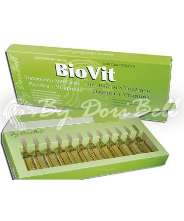 Biovit Lot of 12 anti-hair loss treatment ampoules with placenta extract