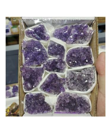 Natural Stones Natural Crystal 1 Box Natural Raw Amethyst Quartz Purple Crystal Cluster Stones Specimen Home Decoration Crafts Decoration Ornament Power Stone Crystal Natural Ston ningxiao