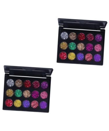 Beavorty 2pcs 15 Colors Cosmetic Eye Pallet Makeup Pearly Lustre Shadow Matte Combination 1 count (Pack of 1) As Shownx2pcs