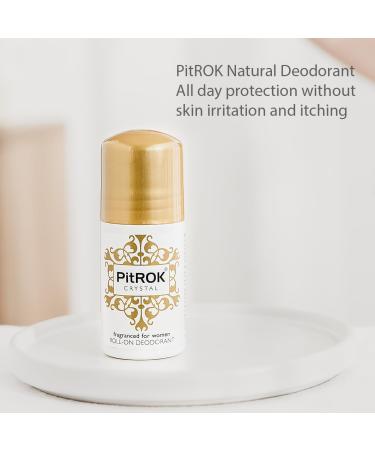 PitROK Crystal Roll-On Deodorant for Women 1 x 50ml Vegan Cruelty Free Sensitive Skin Deodorant with Aloe Vera and Grapefruit Seed Extract Fragranced for Women - Buy Online on GoSupps.com