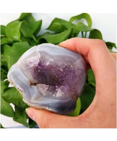 Natural Crystal Rough Natural Agate Rough Stone Raw Crystal Hole Cut Purple Cluster Crystal Ornaments Stone Collection - Buy Online on GoSupps.com