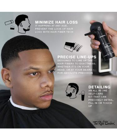 The Rich Barber NHance 3-in-1 Hair Fibers Applicator Set - Natural Hair Thickening Spray for Hairlines & Beards (Black) - Buy Online on GoSupps.com