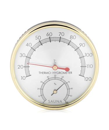Premium Indoor Hygrometer & Thermometer - Metal Dial Weather Instruments for Home & Sauna - Buy Online on GoSupps.com