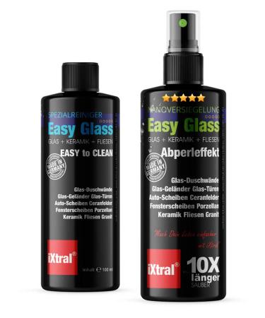 Ixtral shower + window glass seal cleaning permanently 2-in-1 set with nano glass cleaner for lotus effect.