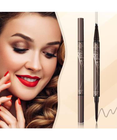 2-in-1 4 Tips Eyebrow Pencil Waterproof 3D Microblading Eyebrow Pencil Contour Pen Natural Durable Microblading Eyebrow Pencil (Gray) - Buy Online on GoSupps.com
